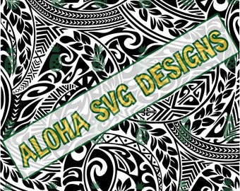 X-Large Polynesian Tribal Background SVG/PNG/PDF