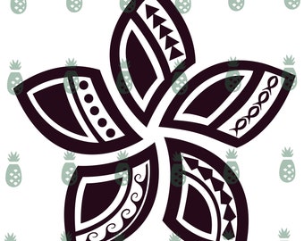 Polynesian Tribal Plumeria Flower SVG PNG, Clipart, Files for Cricut ...