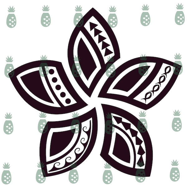 NOUVEAU ! Fleur de Plumeria tribal polynésien SVG/PNG