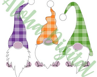 Hawaiian Palaka Print Fall Gnomes PNG w/Free Gift!