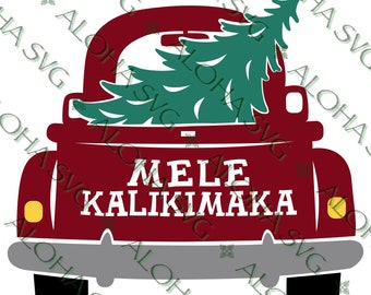 PNG/SVG Mele Kalikimaka Old Pickup Truck