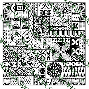 SVG/PNG/PDF Polynesian Tapa (Kapa) Style Background