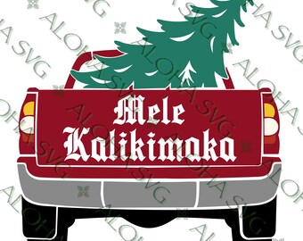 Mele Kalikimaka Tacoma Pickup Truck PNG/SVG
