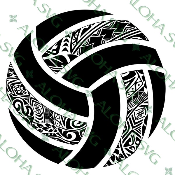 Polynesian Tribal Volleyball PNG Design