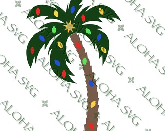 Hawaiian Christmas Palm Tree PNG/SVG