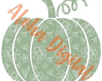 Hawaiian Print Fall Pumpkin PNG w/Free Gift!