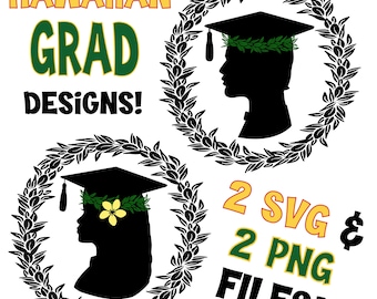 Hawaiian Graduate Girl and Boy  SVG/PNG