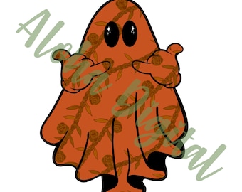 Hawaiian Shirt - Shaka Orange Maile Ghost PNG w/Free Gift!