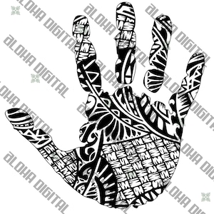 Polynesian Tribal Handprint II - SVG & PNG