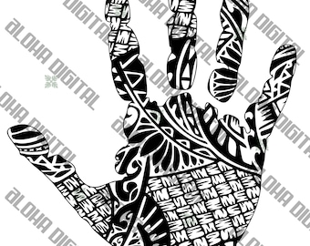 Polynesian Tribal Handprint II - SVG & PNG