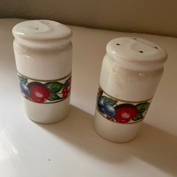 One Set Ceramic Salt And Pepper Shakers With Different Kinds Of Colorful Fruit