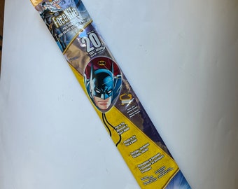 20 Inch Tall Batman Ready To Fly Poly Face Kite with Handle Line & Quik Clip Included
