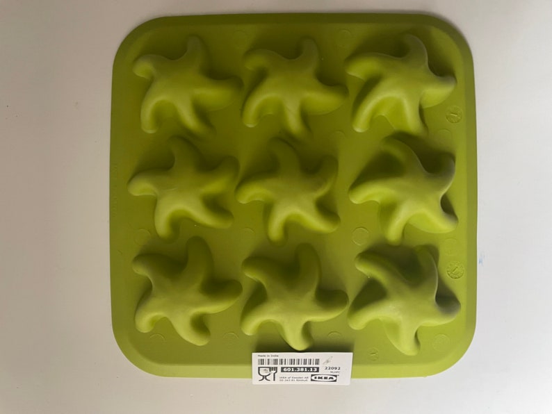 One IKEA Green Ice Cube Tray With Nine Star Shaped Silicone Molds Etsy