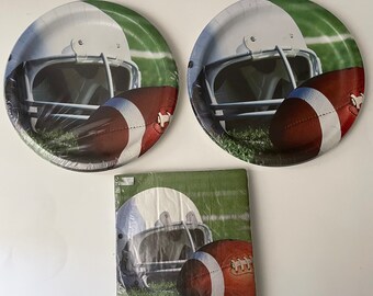 Football Party Plates and Napkins Set - Gridiron Action