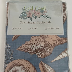 Gold Coast Shell Stream Oblong Tablecloth 52 Inches X 70 Inches