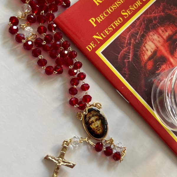 Precious blood of Jesus Christ rosary  Rosario de la preciosa Sangre de Jesus coronilla crystal rosary