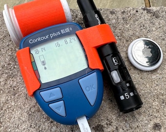 Estuche para el comprobador de glucosa en sangre Contour Plus Blue Apple AirTag todo en uno fácil de usar