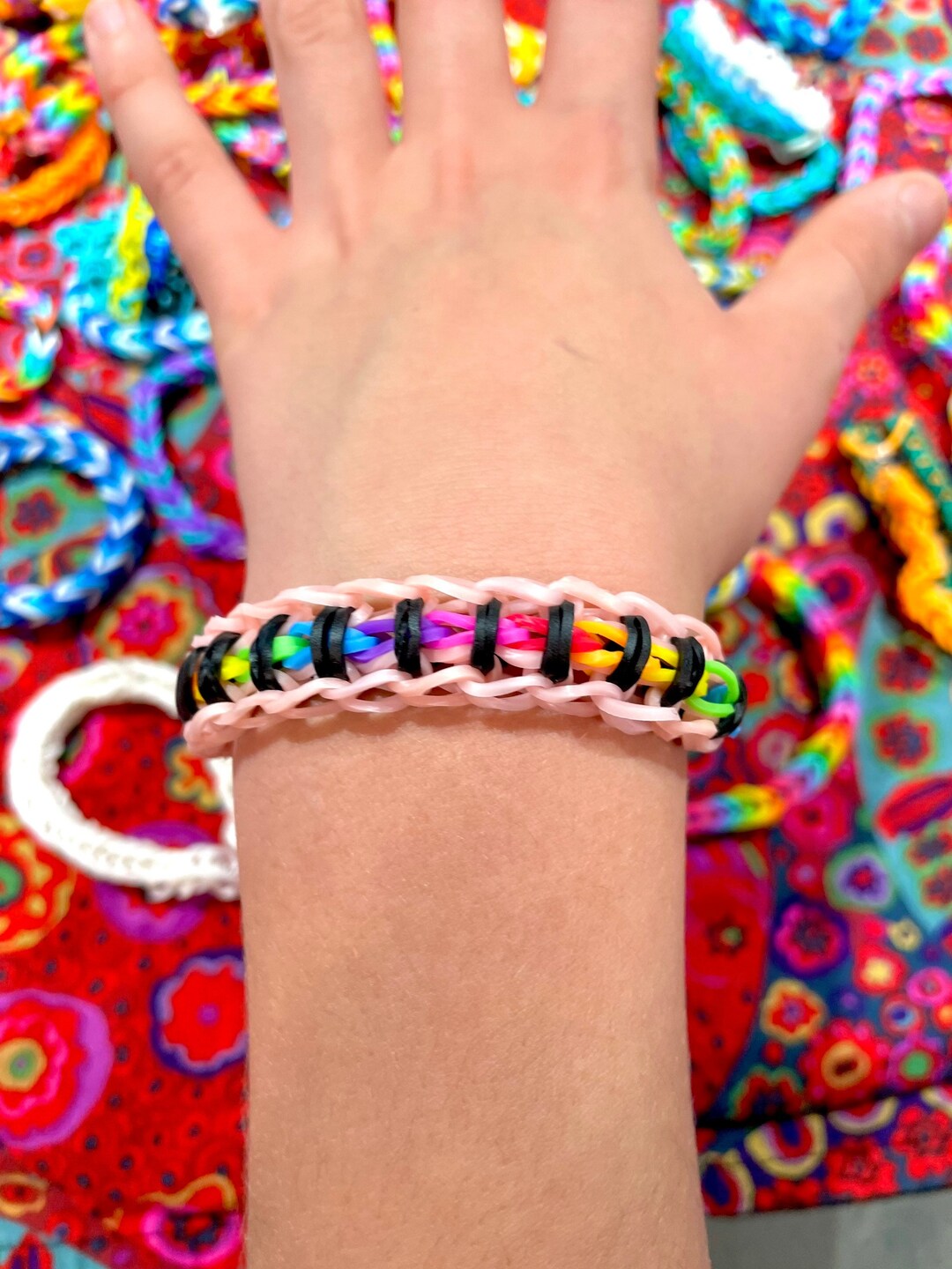 Rainbow Bridge Bracelet Handmade Rubber Band Bracelet Etsy