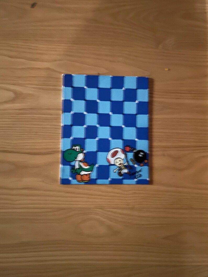 Yoshi Notebook Mario Characters Optical Wavy Illusion - Etsy