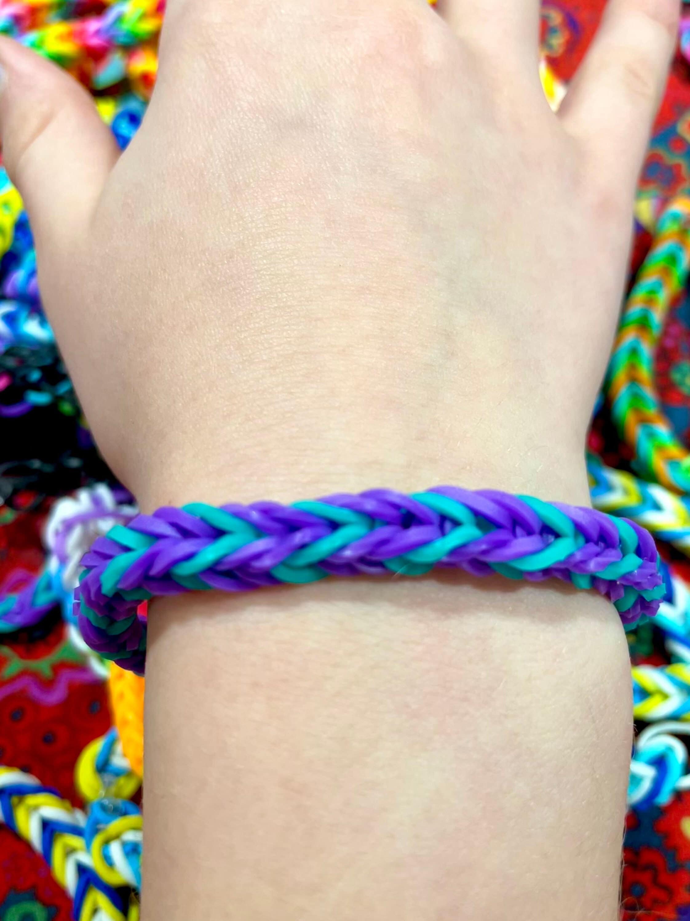 Purple Dusk Bracelet Handmade Rubber Band Bracelet Rainbow Etsy