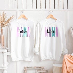 Twin Mama Sweatshirt, Pregnant with Twins, Having Twins, Mother&#39;s Day Gift, New Mom Gift, Baby Shower Present, Twin Mama, Mom of Twins