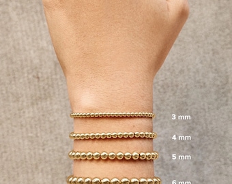 Gold Beaded Bracelets | stackable 14k gold bracelets | personalized name bracelets | charm bracelets | custom bracelet | handmade jewelry
