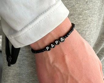 Kids Name Bracelet, Beaded Mens Bracelet, Toddler Name Bracelet, Big Brother Little Brother Bracelet, Boys Bracelet, Fathers Day Bracelet