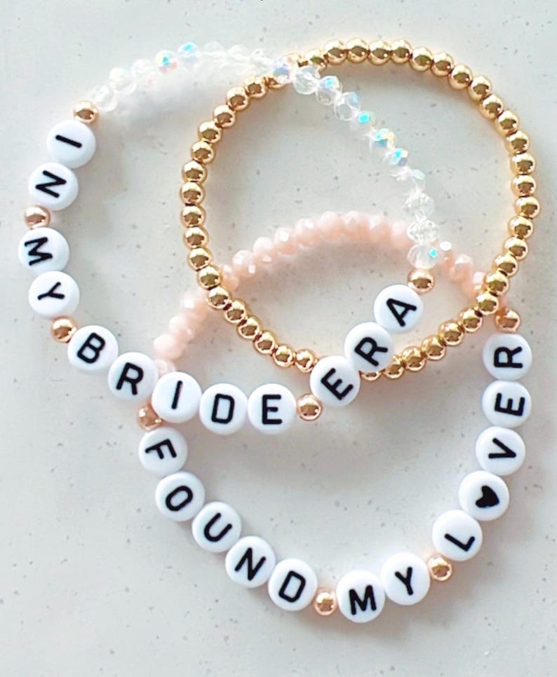 Bride Era Bracelet, Swiftie Inspired Bridal, Swiftie Bachelorette Party Favour, Eras Friendship Bracelet, It’s Me Hi I’m The Bride It’s Me image 5