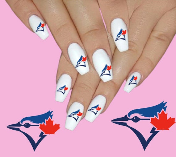 45 Toronto Blue Jays Nail Art Water Decal Etsy