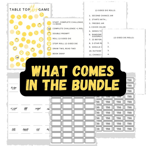 yellow printable table top tbr game reading game reading etsy
