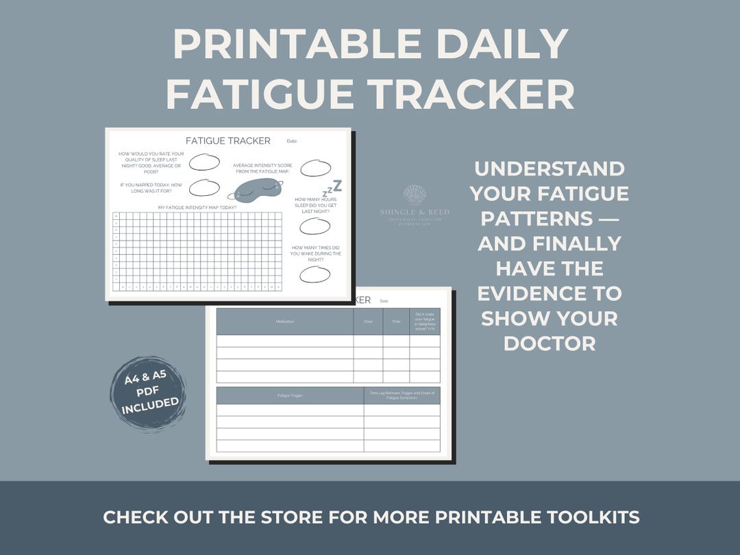 Daily Fatigue Tracker Printable | Chronic Fatigue Log PDF | ME/CFS ...