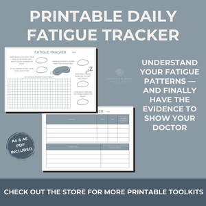 Täglicher Fatigue Tracker Printable | Chronische Müdigkeit Tagebuch PDF | ME/CFS Fatigue Journal | Karte der Intensitätsten | A4 & A5 | Sofort Download