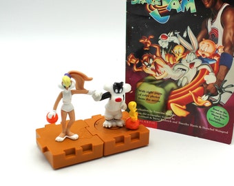 1996 Vintage Space Jam Mcdonalds Happy Meal Toys and Movie Book