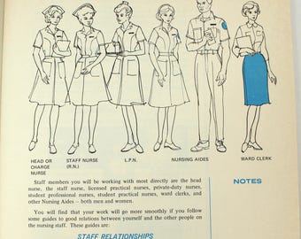 1970s CNA textbook - vintage, student manual, nurse's aide, certified nursing assistant, schoolbook, school, nurse gift, hospital staff