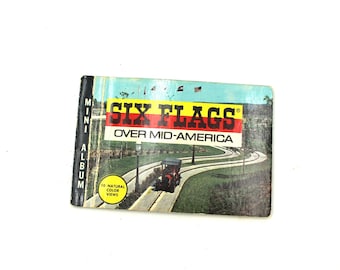 Vintage 1970s Six Flags Over Mid-America mini album - photos, album, rides, amusement park, souvenir, Hoo Hoo, St. Louis, Missouri