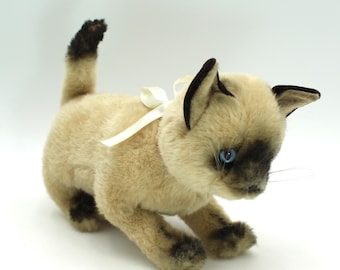 Quality 1980s siamese cat plush doll - stuffed animal, Avarti by Applause, 1987, toy, nursing home, realistic