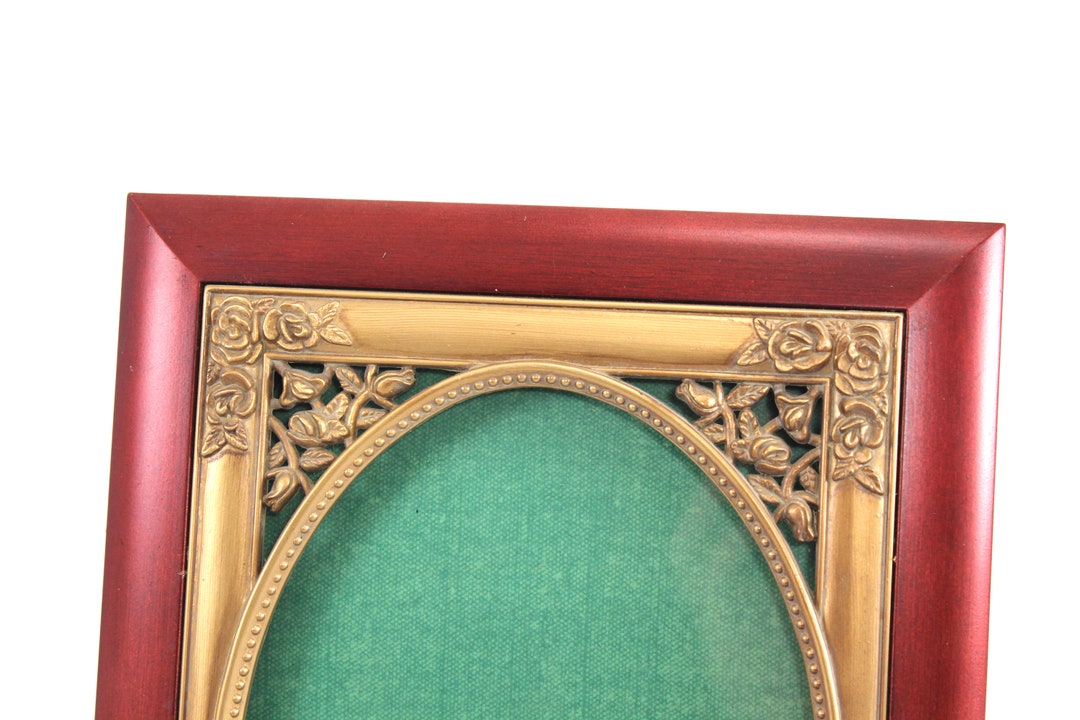 Lovely Vintage 5x7 Oval Picture Frame Empty Gold Roses - Etsy