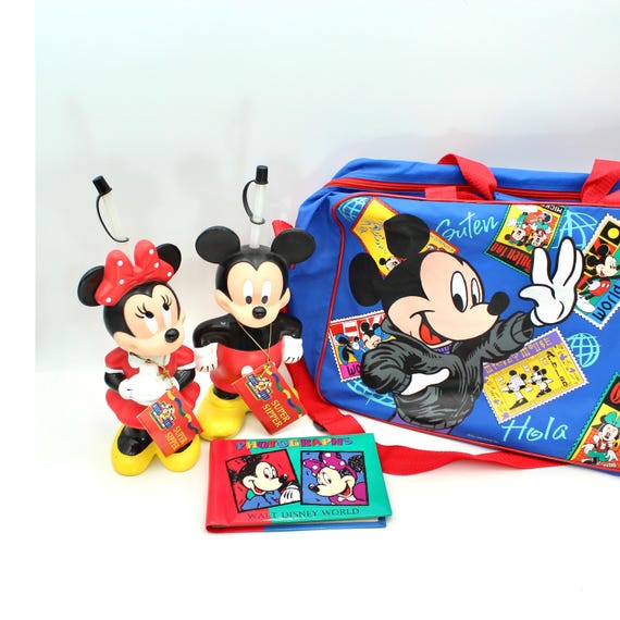 ディズニーmicky＆Co.　トランク　アタッシュケース 1990’s Lot of Vintage 90s Disney - Mickey & Minnie Mouse Water Bottles