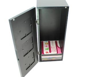 Black Y2K CD storage box - vintage, case, holder, DVDs, video games, container, holds 30 discs!