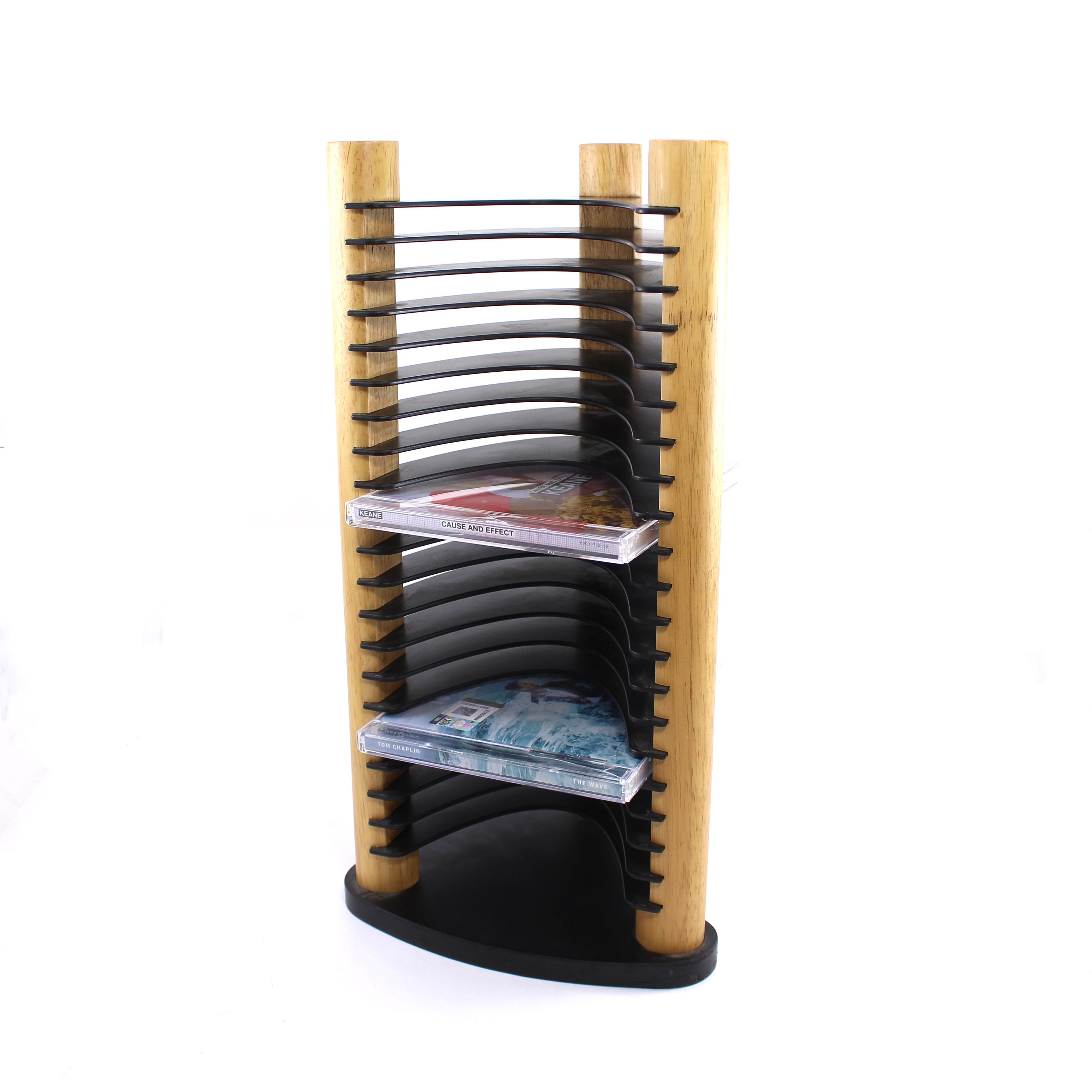 Funky 90s CD Tower - Vintage, Holder, Rack, Storage, Wood