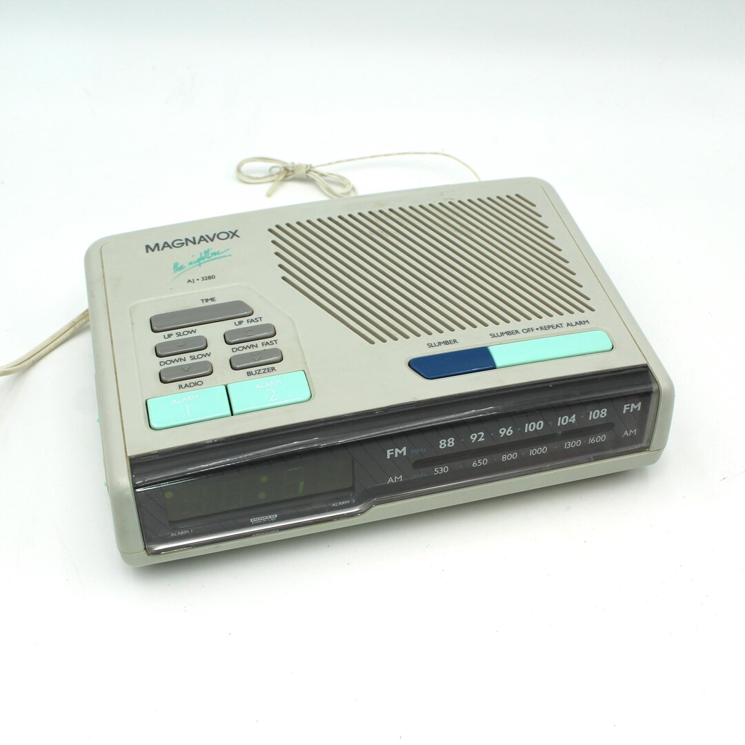 Totally 80s Vintage Clock Radio - 1980s, Retro, Gray, Turquoise ...