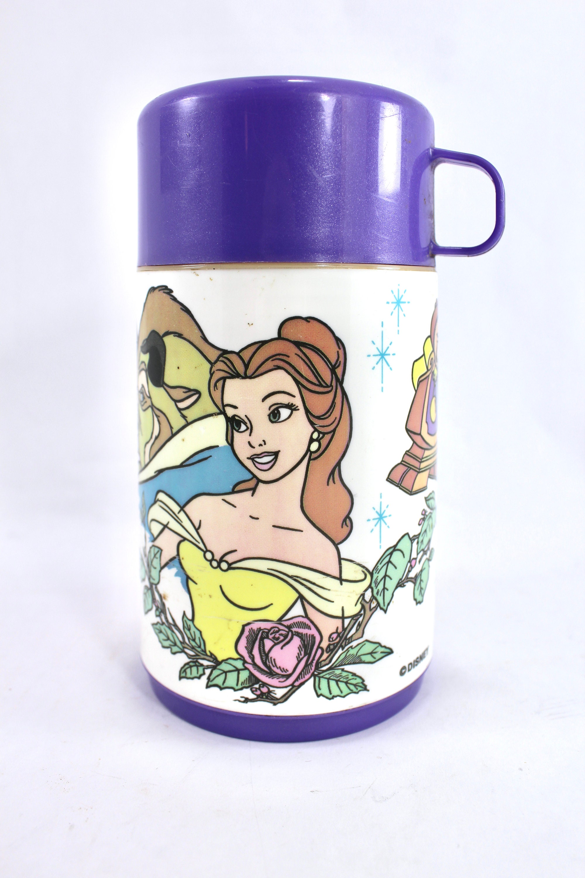 Vintage Disney's Beauty and the Beast Lunchbox Thermos Aladdin