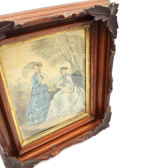 Exquisite 8x10 Vintage Wooden Frame - Leaves, Adirondack Leaf