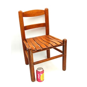 Vintage handmade solid wood child&#39;s chair - rustic, school style, mid century, plant stand, toddler, small, cottage chic