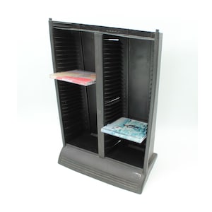 Large 1990s Vintage CD Tower - Tall, Black Plastic, Holder
