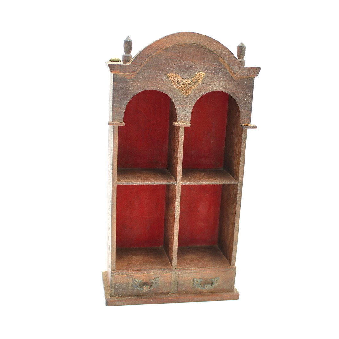 Cute 1960s Small Curio Shelf Mid Century Wood Shelves Etsy