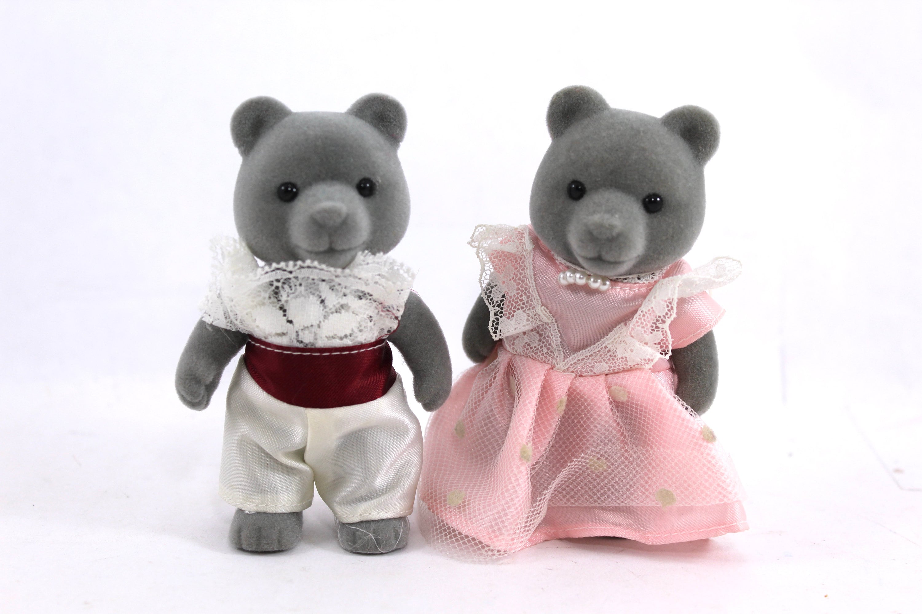 1980s Sylvanian Families Morris and Kelsey Sweetwater Gray Bear