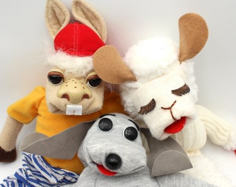 Cute vintage 1990s Lamb Chop Playalong hand puppets - Lambchop, Shari Lewis, Play-Along, Hush Puppy, Charlie Horse