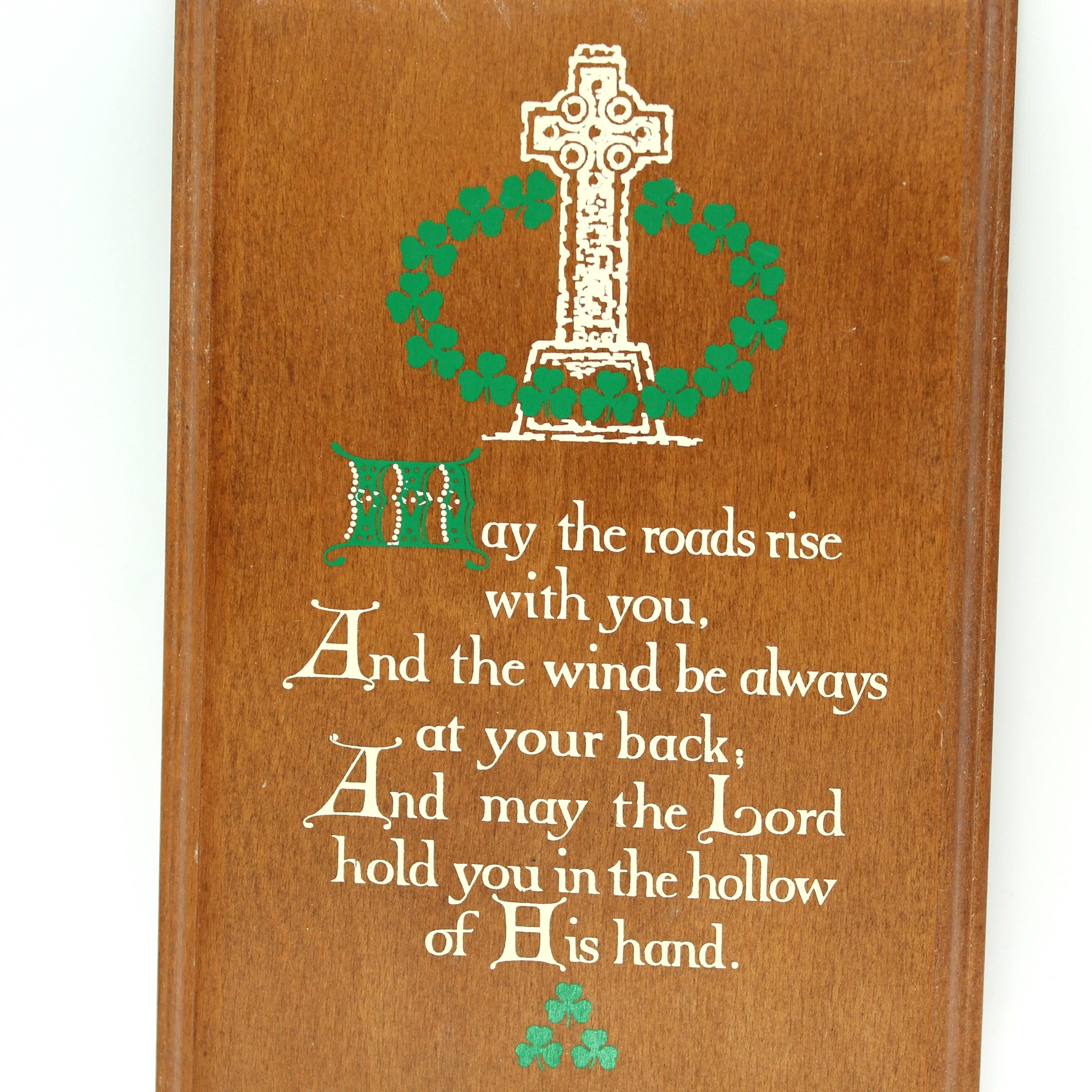 Vintage Irish Blessing Wooden Wall Hanging - Verse, Saying, Prayer