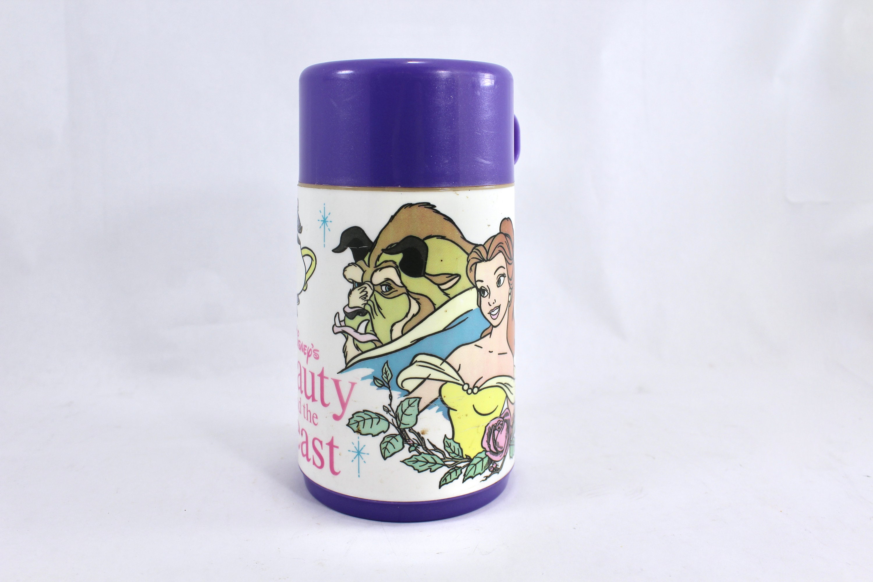 Vintage Disney's Beauty and The Beast Bell Aladdin 8 oz Thermos W